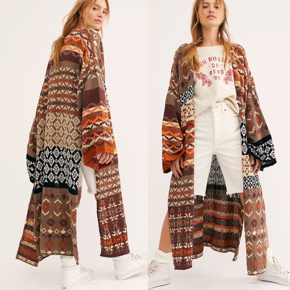 Free People Landmark Longline Cardi M 